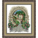 Набір для вишивання хрестиком Леді, арка у квітах,  01076
