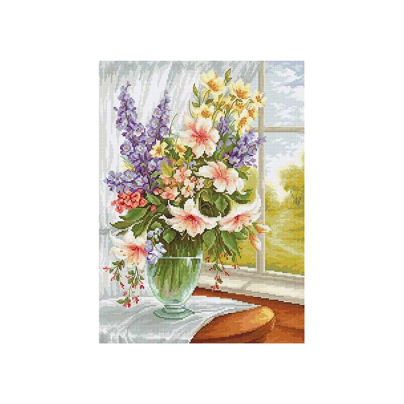 Cross-Stitch Kit “Flowers by the window ”  Luca-S (BU4015)