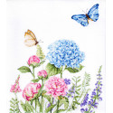 Набор для вышивания крестиком, Luca-S, Летние цветы и бабочки (B2360)