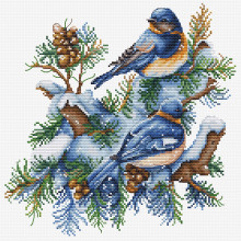 Cross-Stitch Kit, Winter-Birds, Luca-S (B2418)