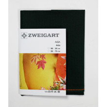 Канва для вышивання Аіда 14 (37 х 50 см) Zweigart, чорна.