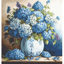 Cross-Stitch Kit, Vase with Hydrangeas Luca-S (B700)