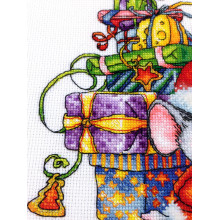 Cross-Stitch Kit “Little Mouse Santa” LanSvit D-058
