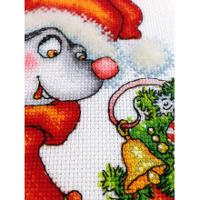 Cross-Stitch Kit “Little Mouse Santa” LanSvit D-058