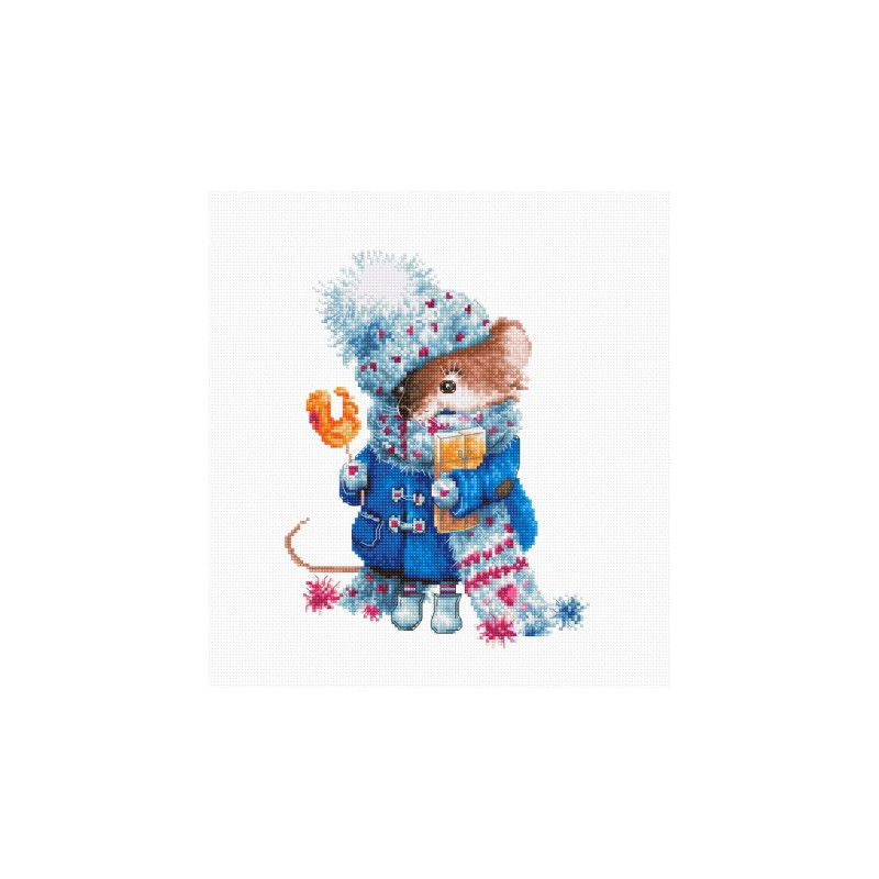 Набор для вышивания Luca-S, Рождественская мышь (В1168)