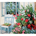 Cross-Stitch Kit “Terrace with Flowers ”  Luca-S (BU4017)