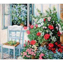 Cross-Stitch Kit “Terrace with Flowers ”  Luca-S (BU4017)