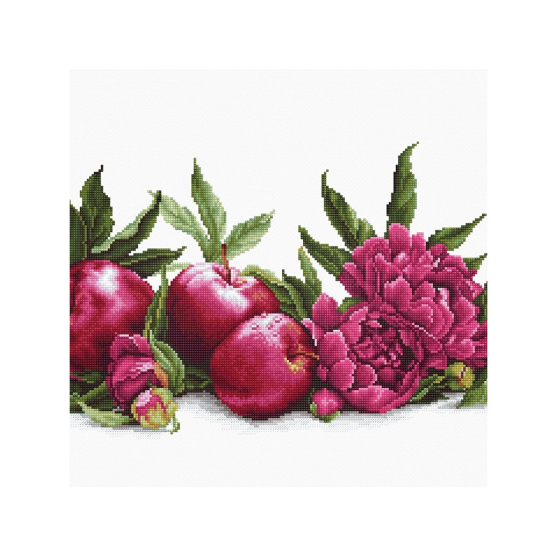 Cross-Stitch Kit “Peonies and Red Apples”  Luca-S (BA2357)